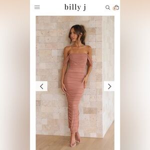 REVOLVE Off-Shoulder Ruched Dress in Dusty Rose